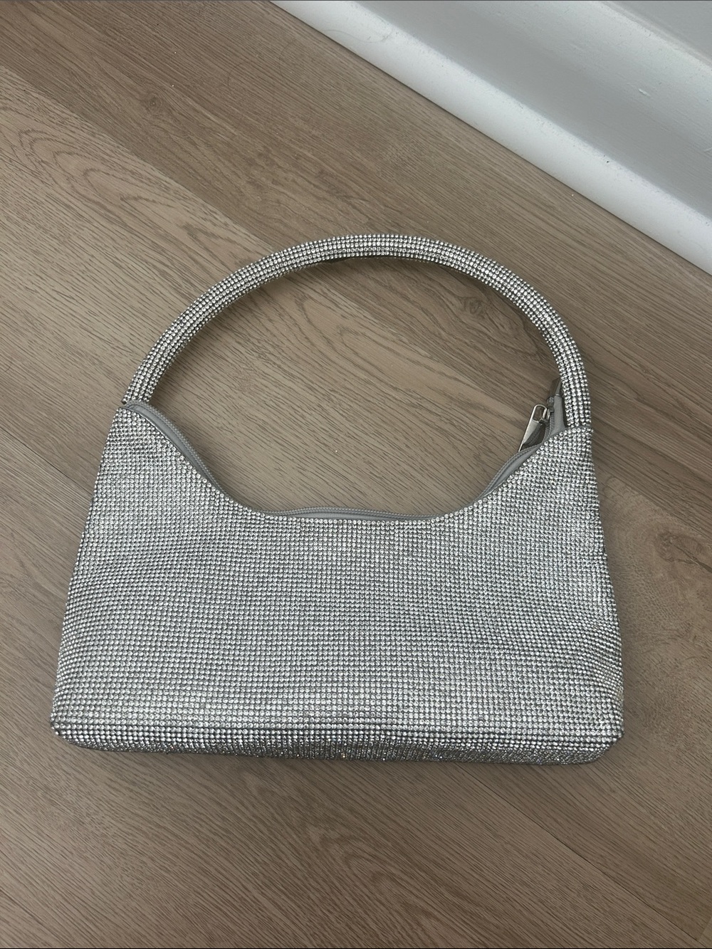 AKIRA Silver Crystal Shoulder Bag